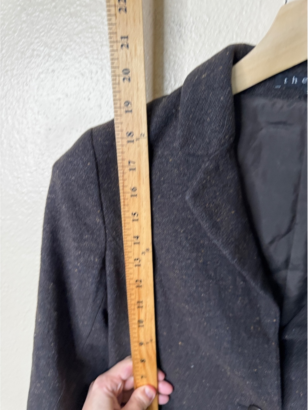 Theory Womens Size 2 Blazer Charcoal Gray Wool Cotton Flecked Casual - Picture 5 of 7